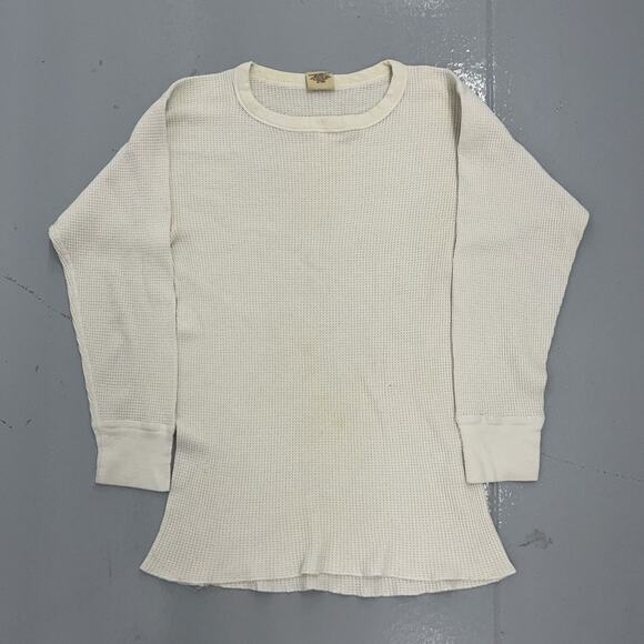 Vintage 80s Saugatuck White Blank Long Sleeve Thermal Shirt - Picture 1 of 5